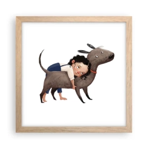 Affiche dans un chêne clair - Poster - Les meilleurs amis - 30x30 cm