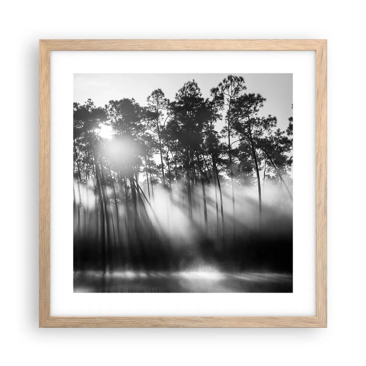 Affiche dans un chêne clair - Poster - Soleil inarrêtable - 40x40 cm