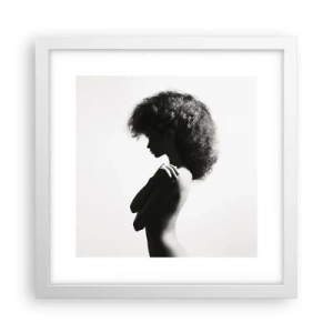 Affiche dans un cadre blanc - Poster - Comme une fleur au bout d'une fine tige - 30x30 cm