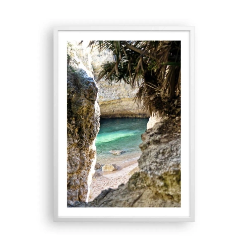 Affiche dans un cadre blanc - Poster - Baie turquoise - 50x70 cm