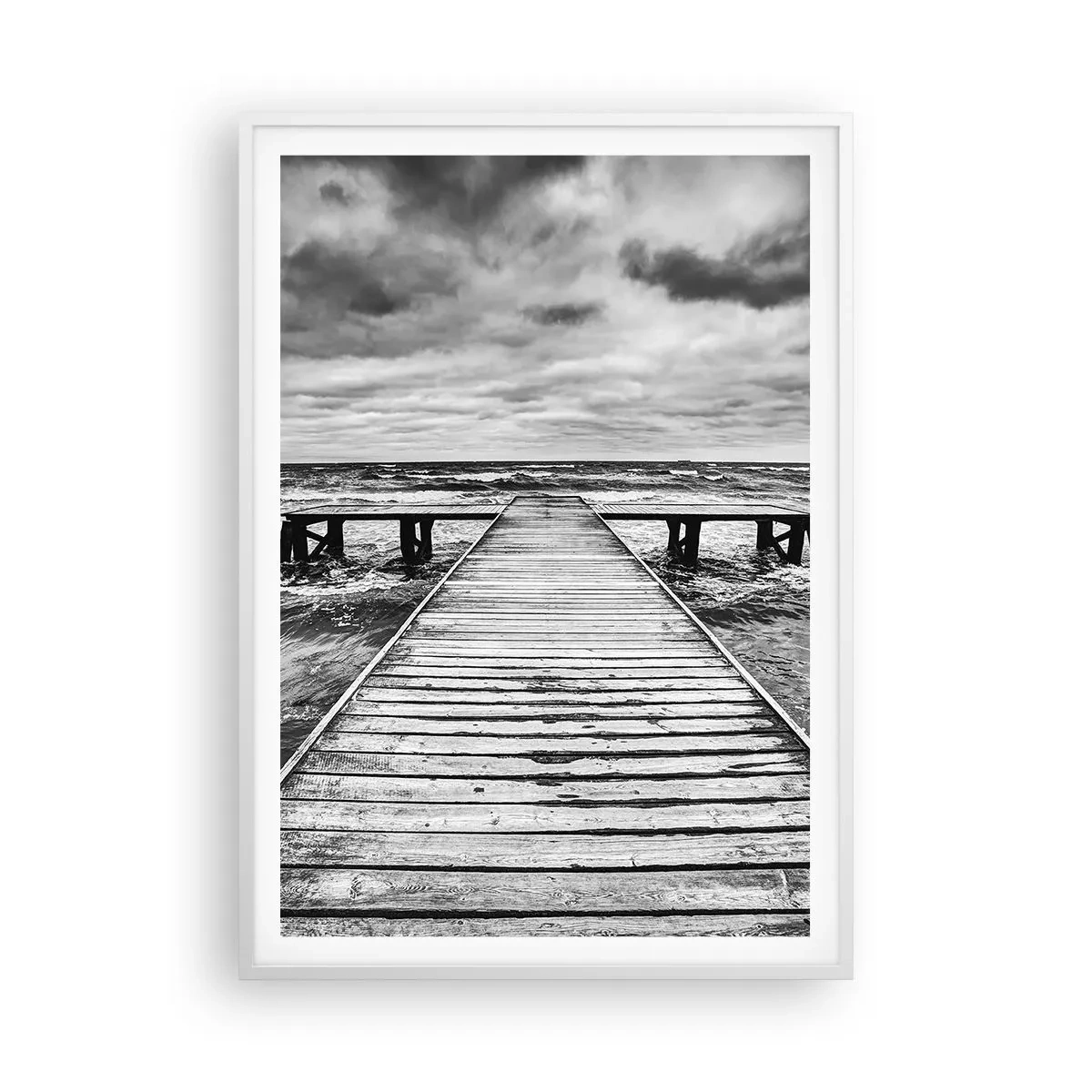 Affiche dans un cadre blanc - Poster - J'attends que le vent, ça le chassera... - 70x100 cm