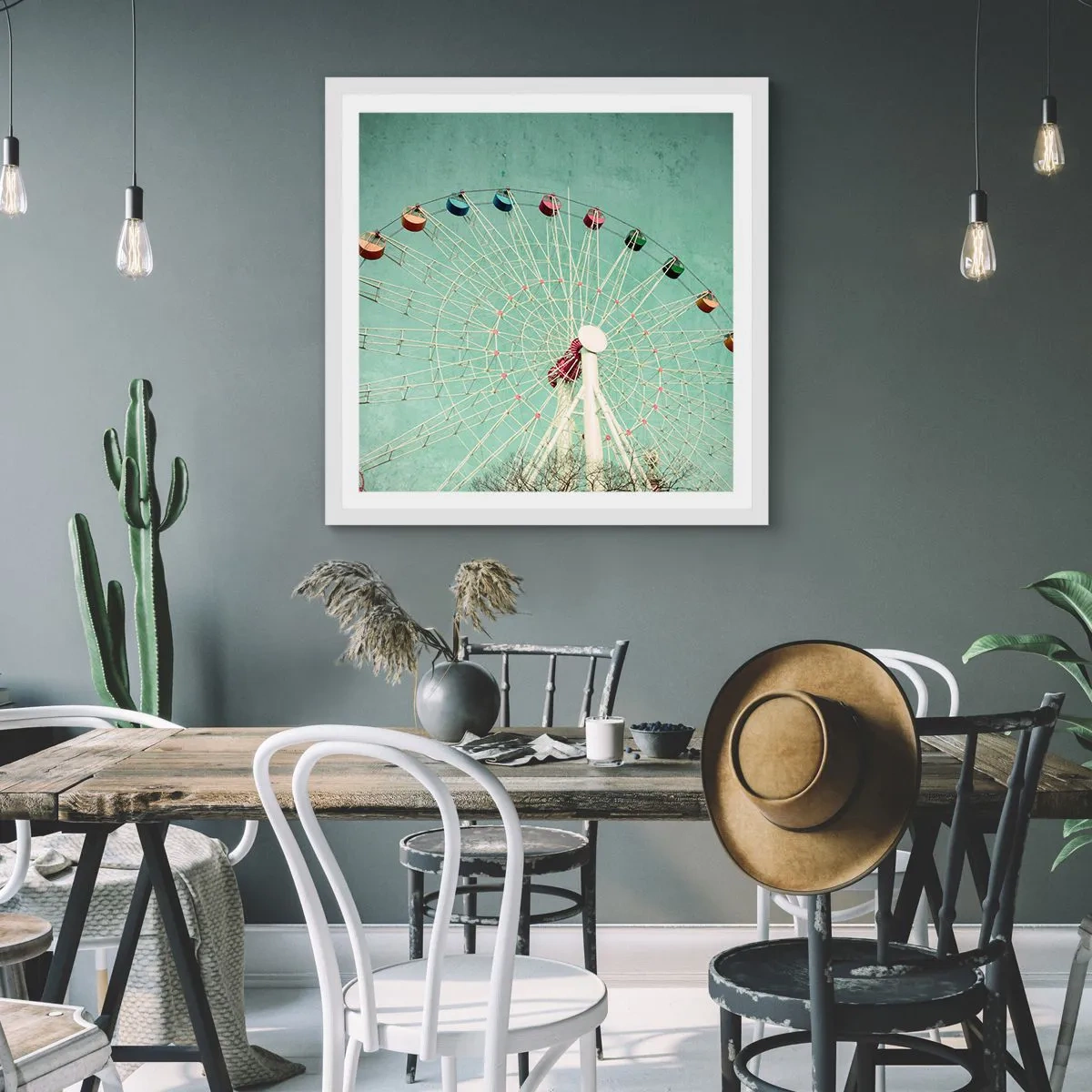 Affiche dans un cadre blanc - Poster - Nous vous invitons à vous amuser - 50x50 cm