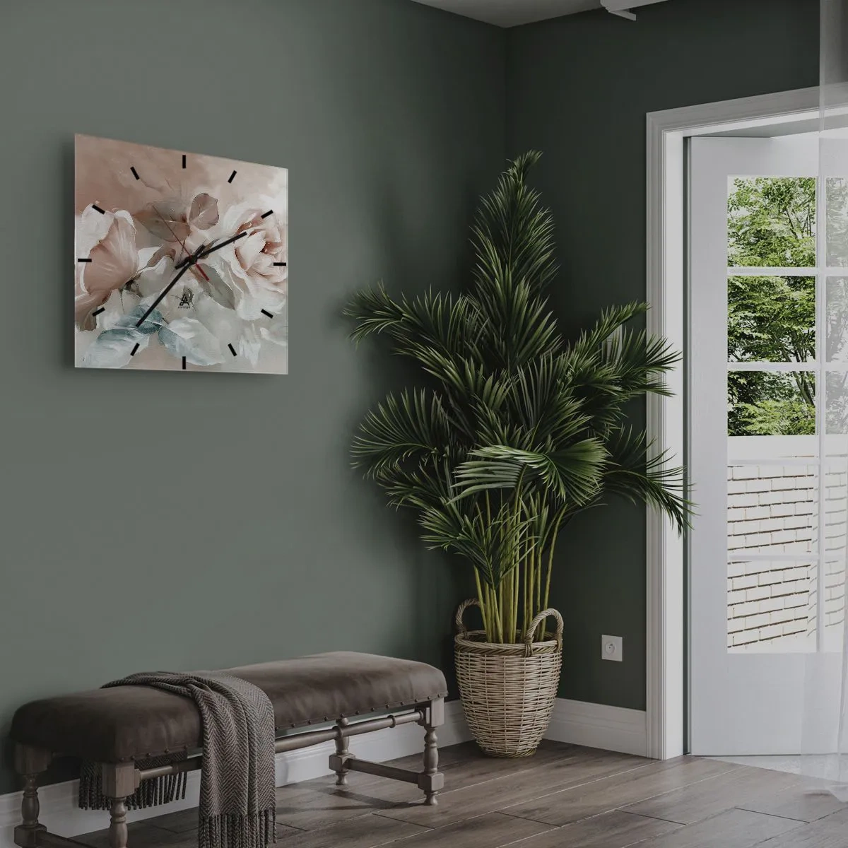 Horloge murale - Pendule murale - L'esprit du romantisme - 40x40 cm