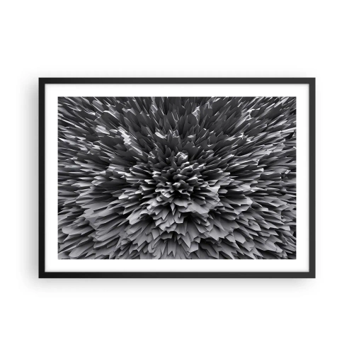 Affiche dans un cadre noir - Poster - Structure abstraite en nuances de gris - 70x50cm - Ça ne peut pas être plus dur que ça - Décoration murale moderne pour le salon et la chambre ARTTOR
