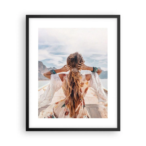 Affiche dans un cadre noir - Poster - En route vers le bonheur - 40x50 cm