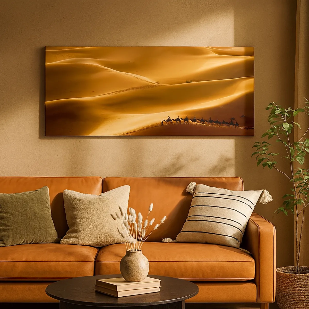 Impression sur toile - Image sur toile - Caravane sur les vagues du désert - 30x30 cm