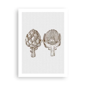 Affiche - Poster - Illustration vintage de deux artichauts - 50x70cm - Leçon d’anatomie - Décoration murale moderne pour le salon et la chambre ARTTOR