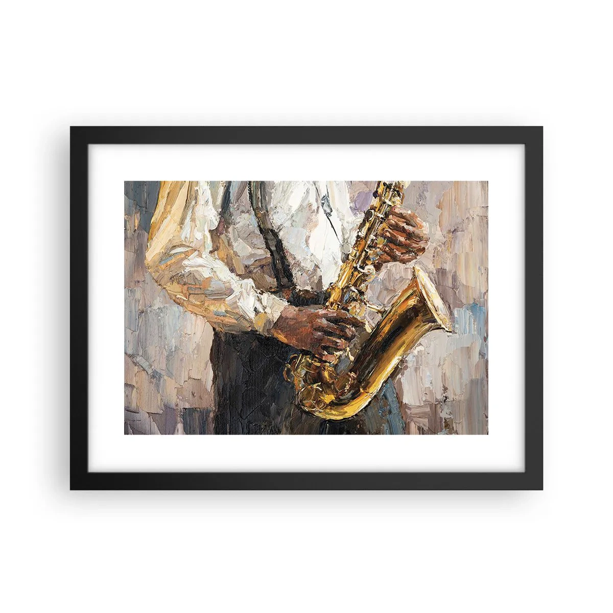 Affiche dans un cadre noir - Poster - C'est l'heure du solo - 40x30 cm