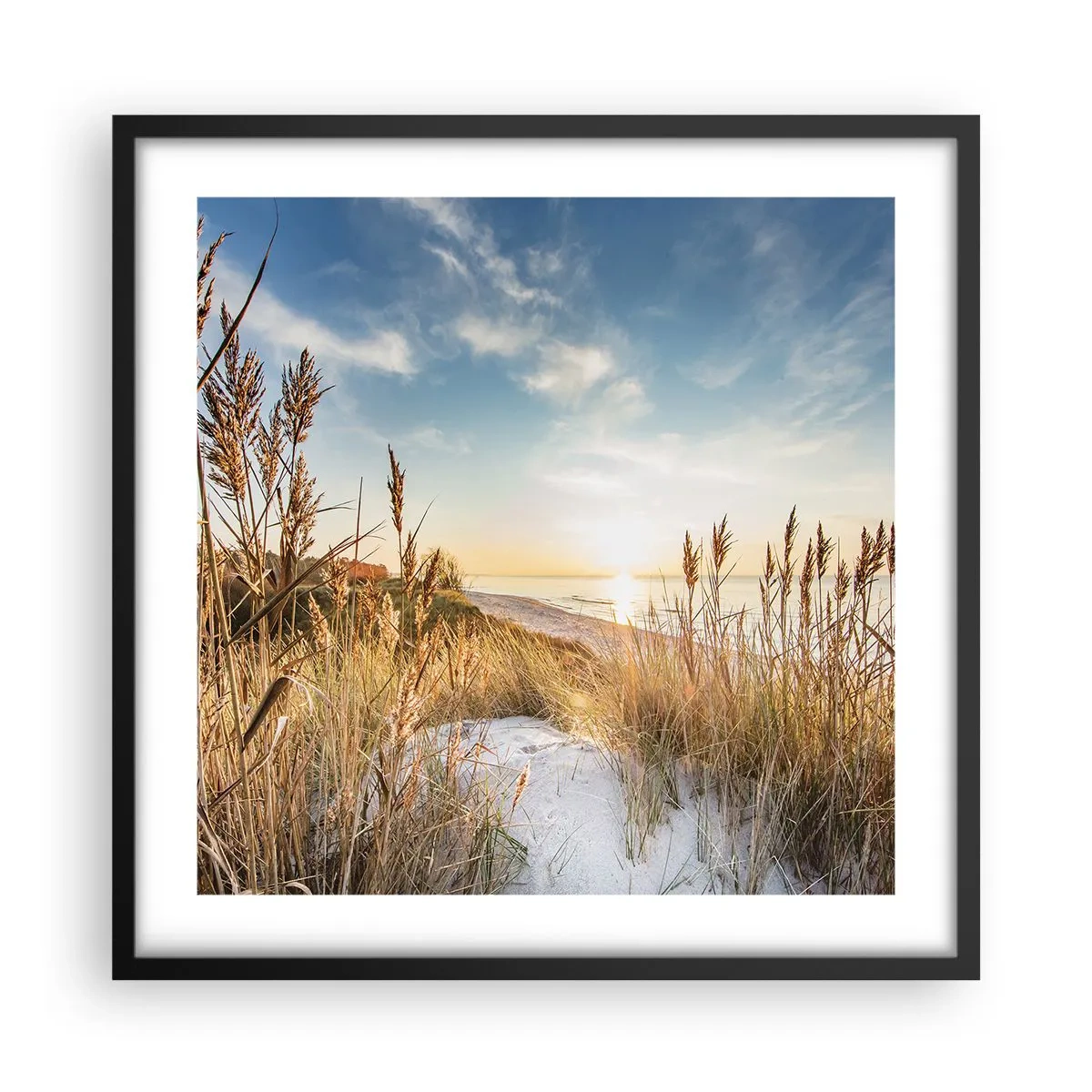 Affiche dans un cadre noir - Poster - Plage du nord - 50x50 cm