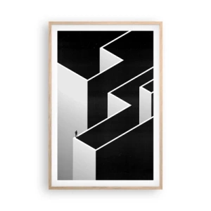 Affiche dans un chêne clair - Poster - La solitude au sommet - 61x91 cm