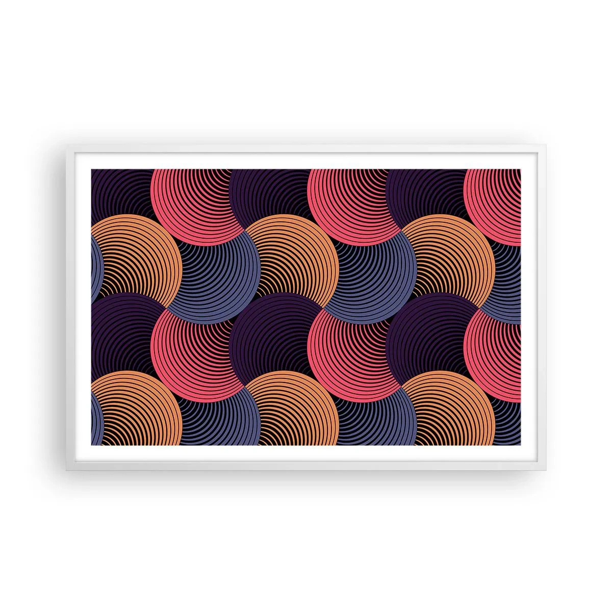 Affiche dans un cadre blanc - Poster - Dans un rythme circulaire - 91x61 cm