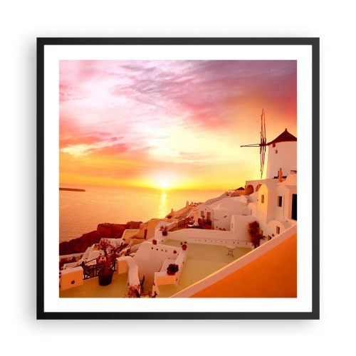 Affiche dans un cadre noir - Poster - Fondre en blanc et or - 60x60 cm