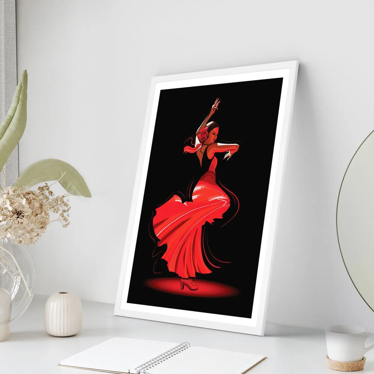 Affiche dans un cadre blanc - Poster - L'esprit fougueux du flamenco - 40x50 cm