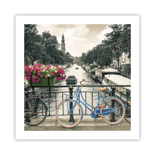 Affiche - Poster - Couleurs de rue d'Amsterdam - 50x50 cm