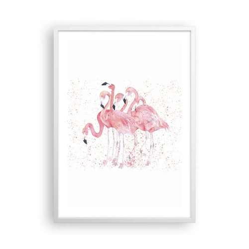Affiche dans un cadre blanc - Poster - Ensemble rose - 50x70 cm