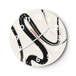 Horloge murale - Pendule murale - Fantaisie en noir et blanc - 40x40 cm