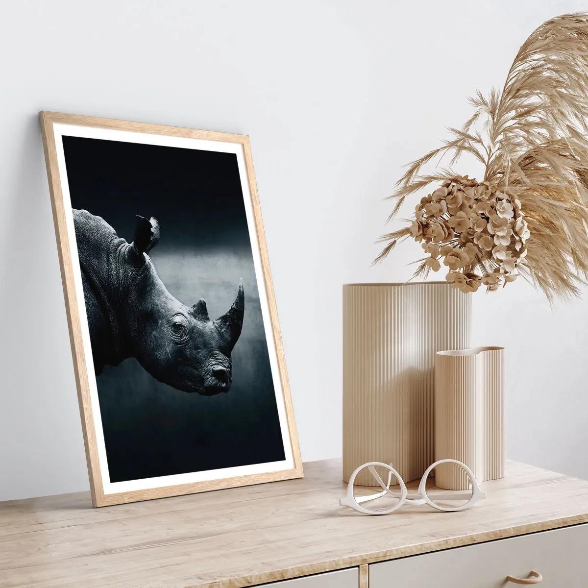 Affiche dans un chêne clair - Poster - Le profil droit - 50x70 cm