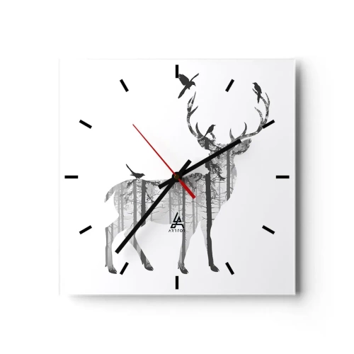Horloge murale - Pendule murale - La bonne âme de la forêt - 40x40 cm