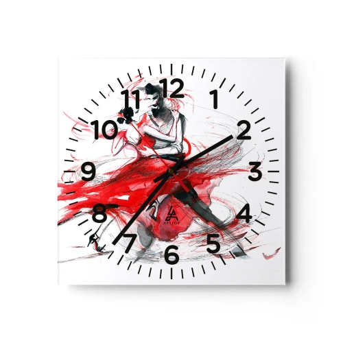 Horloge murale - Pendule murale - Tango - le rythme de la passion - 30x30 cm