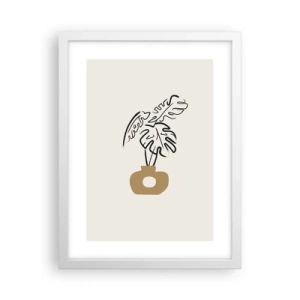 Affiche dans un cadre blanc - Poster - Monstera – décoration de la maison - 30x40 cm