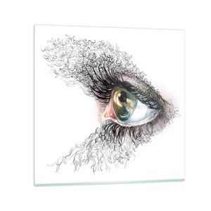 Impression sur verre - Image sur verre - Regarde droit dans l'âme - 70x70 cm