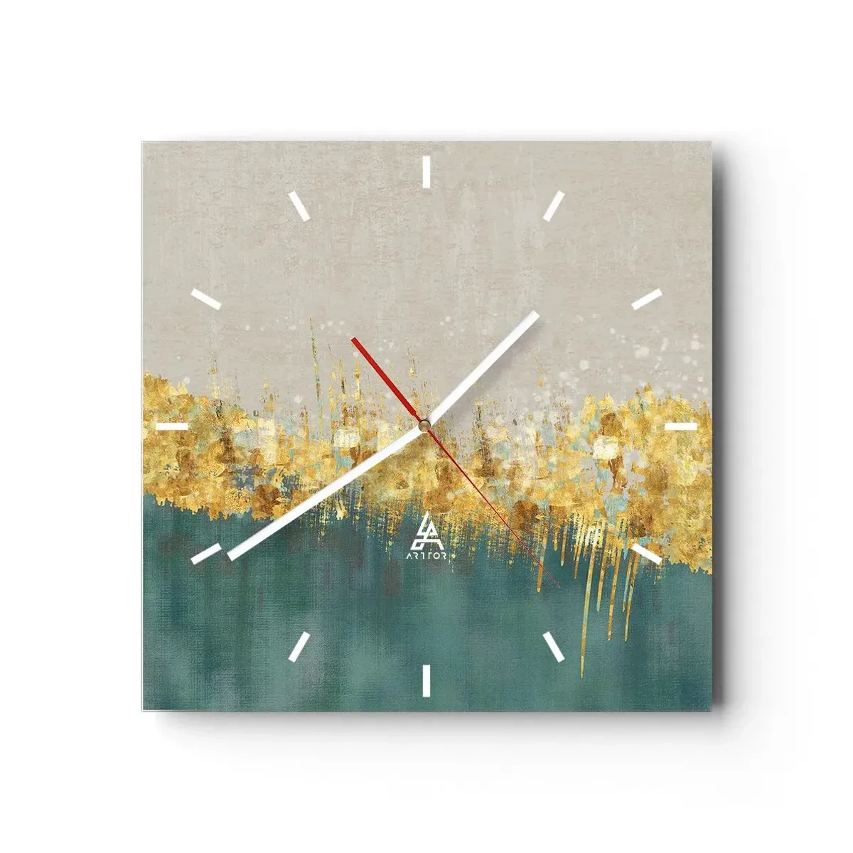 Horloge murale - Pendule murale - La frontière dorée - 40x40 cm
