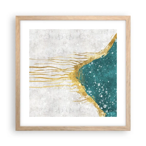 Affiche dans un chêne clair - Poster - Marée dorée - 40x40 cm