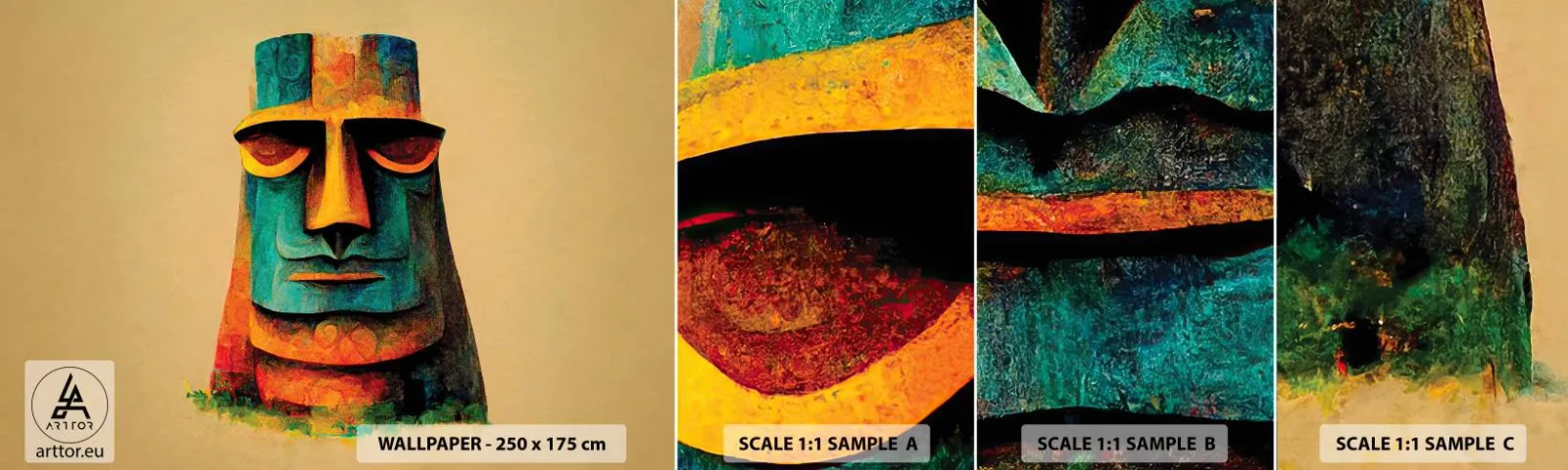 Échantillon De Papier Peint Standard Eco - Statuesque et sympathique - Statue, Sculpture, Morceau - 100x30 cm