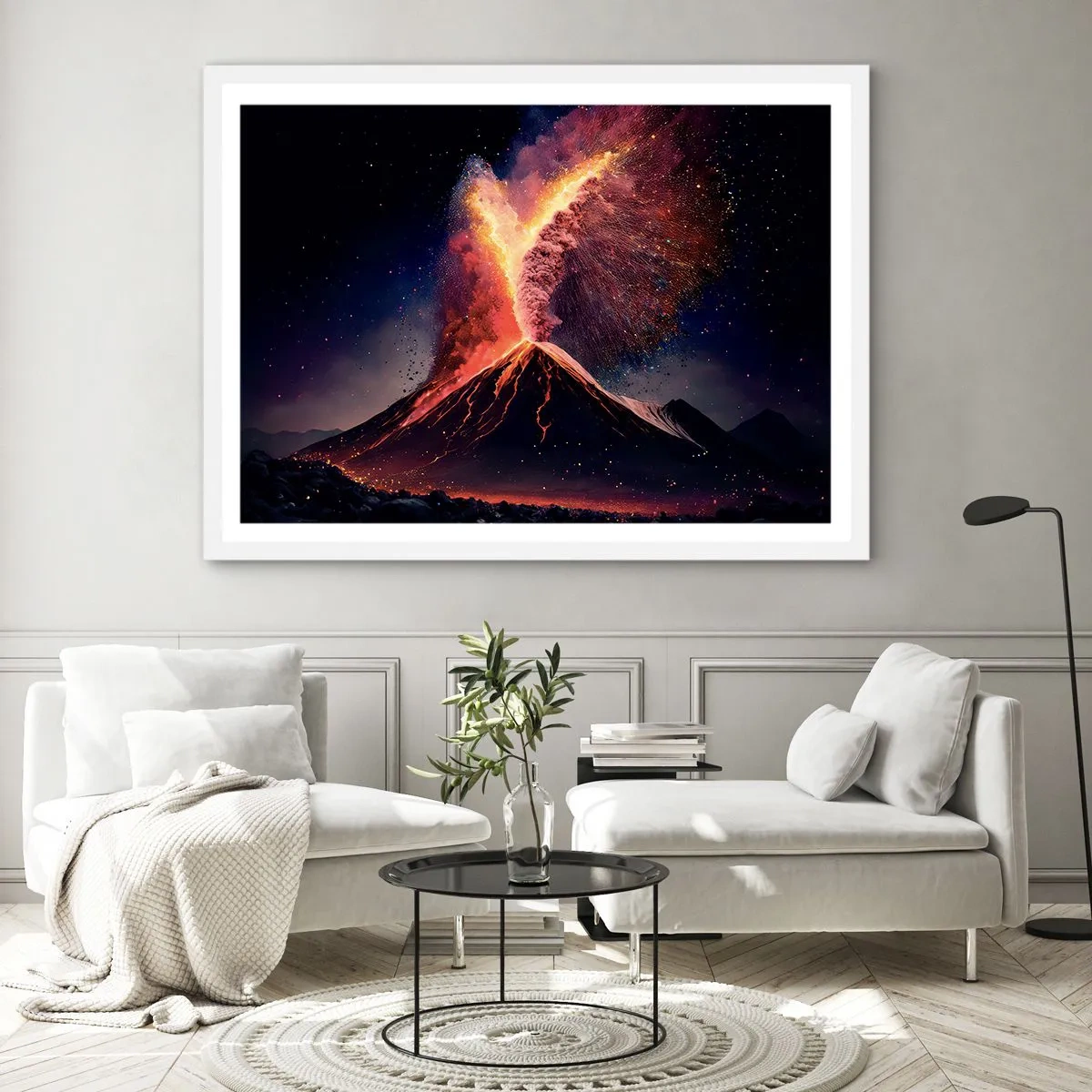 Affiche dans un cadre blanc - Poster - Beauté et horreur - 70x50 cm