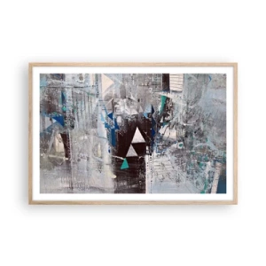 Affiche dans un chêne clair - Poster - Ordre prioritaire des triangles - 91x61 cm