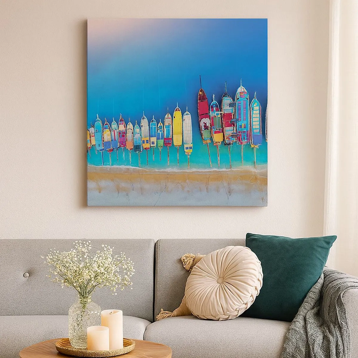 Impression sur toile - Image sur toile - Une vue à vol d'oiseau - 30x30 cm