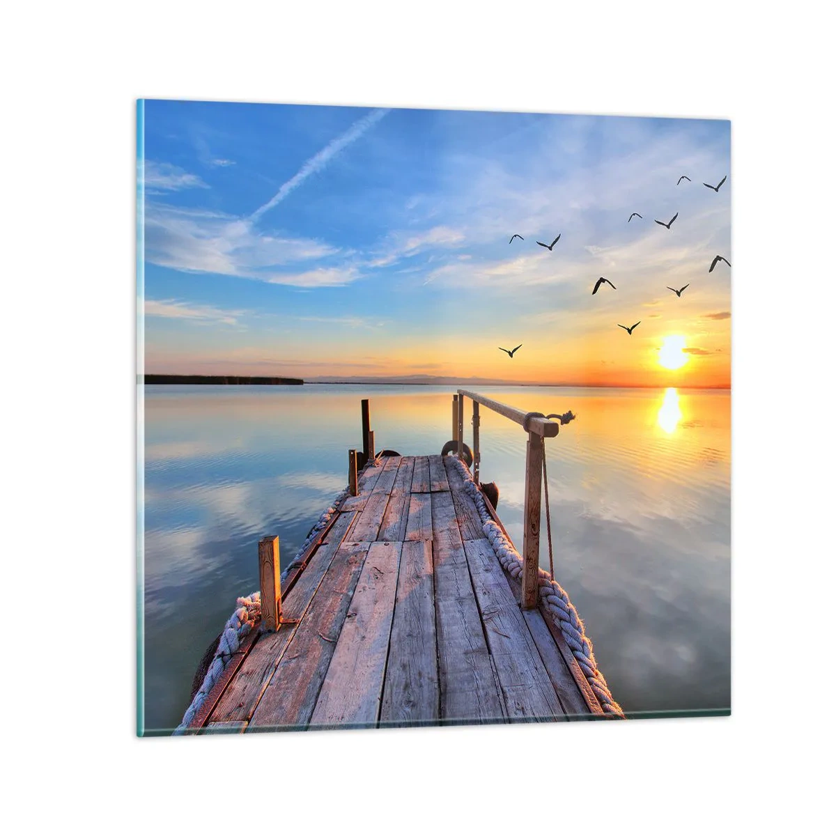 Impression sur verre - Image sur verre - Marcher droit vers le soleil - 30x30 cm