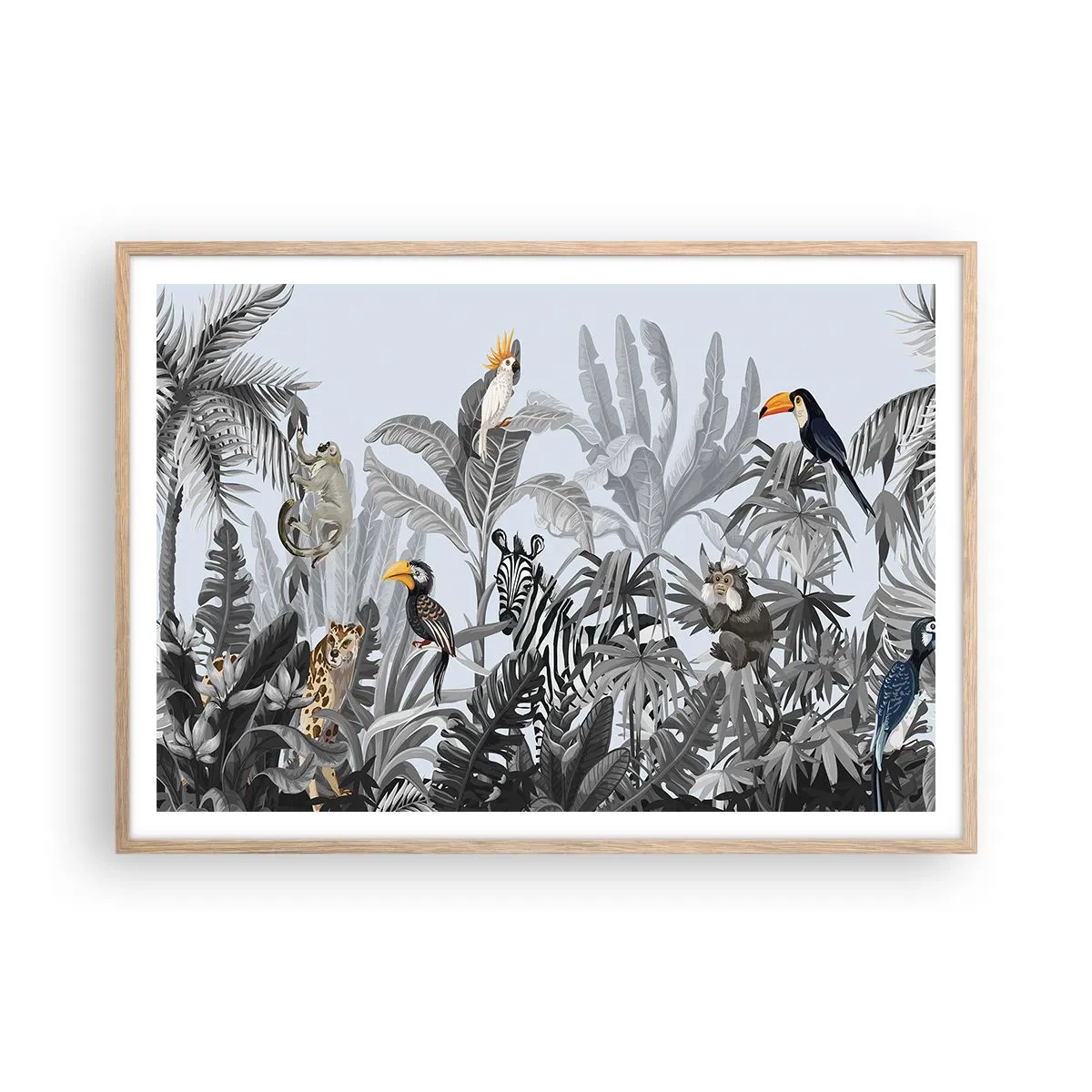 Affiche dans un chêne clair - Poster - Conte de fées africain - 100x70 cm