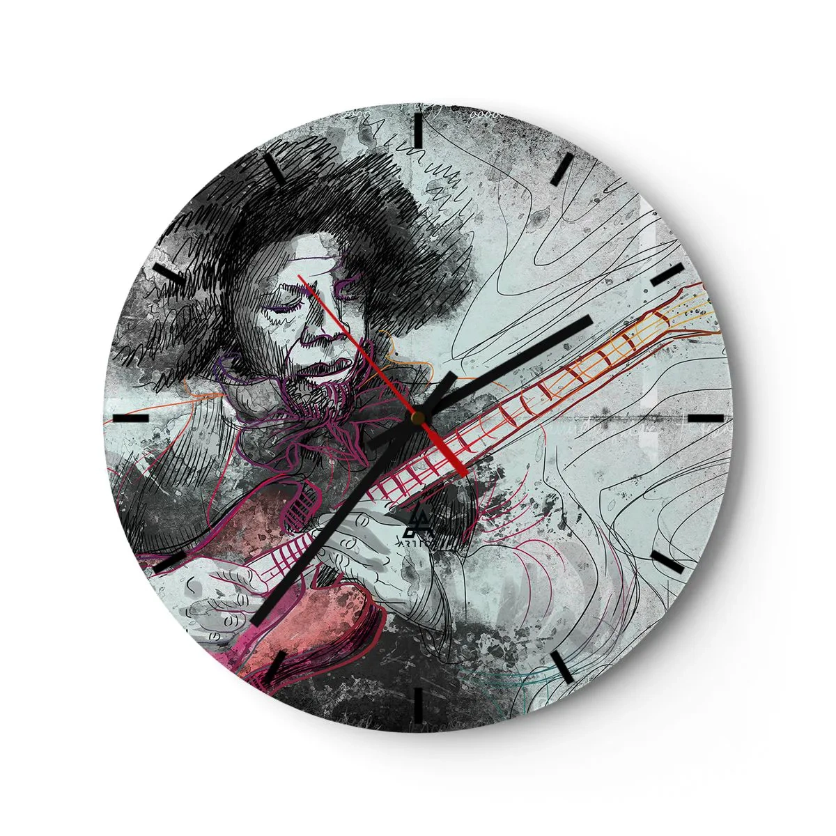 Horloge murale - Pendule murale - Sur les vagues de la musique - 40x40 cm