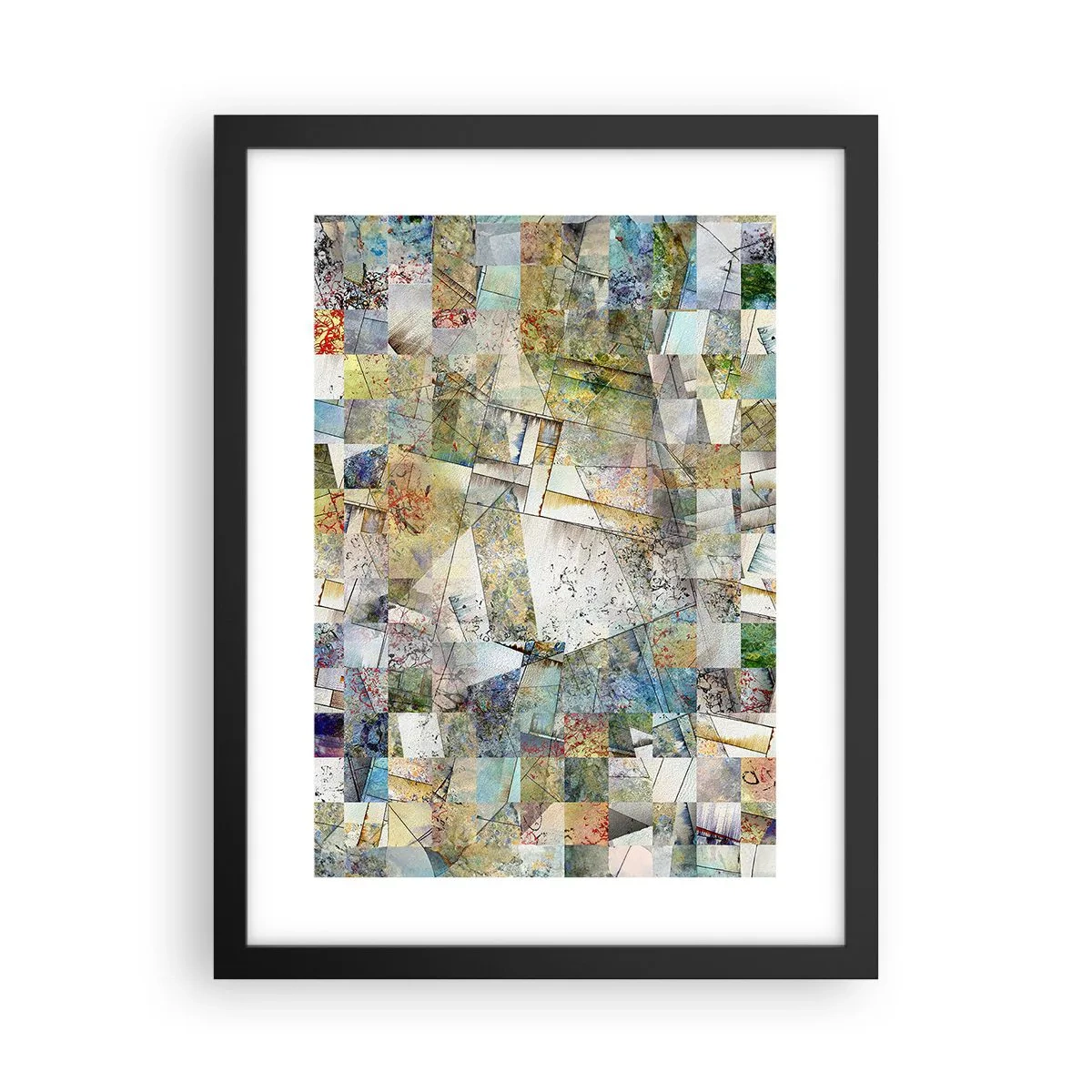 Affiche dans un cadre noir - Poster - Remaniement géométrique - 30x40 cm