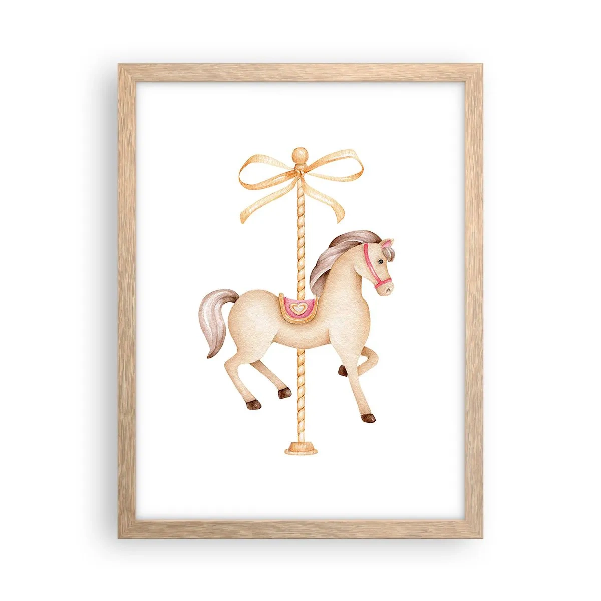 Affiche dans un chêne clair - Poster - Un trot gracieux - 30x40 cm