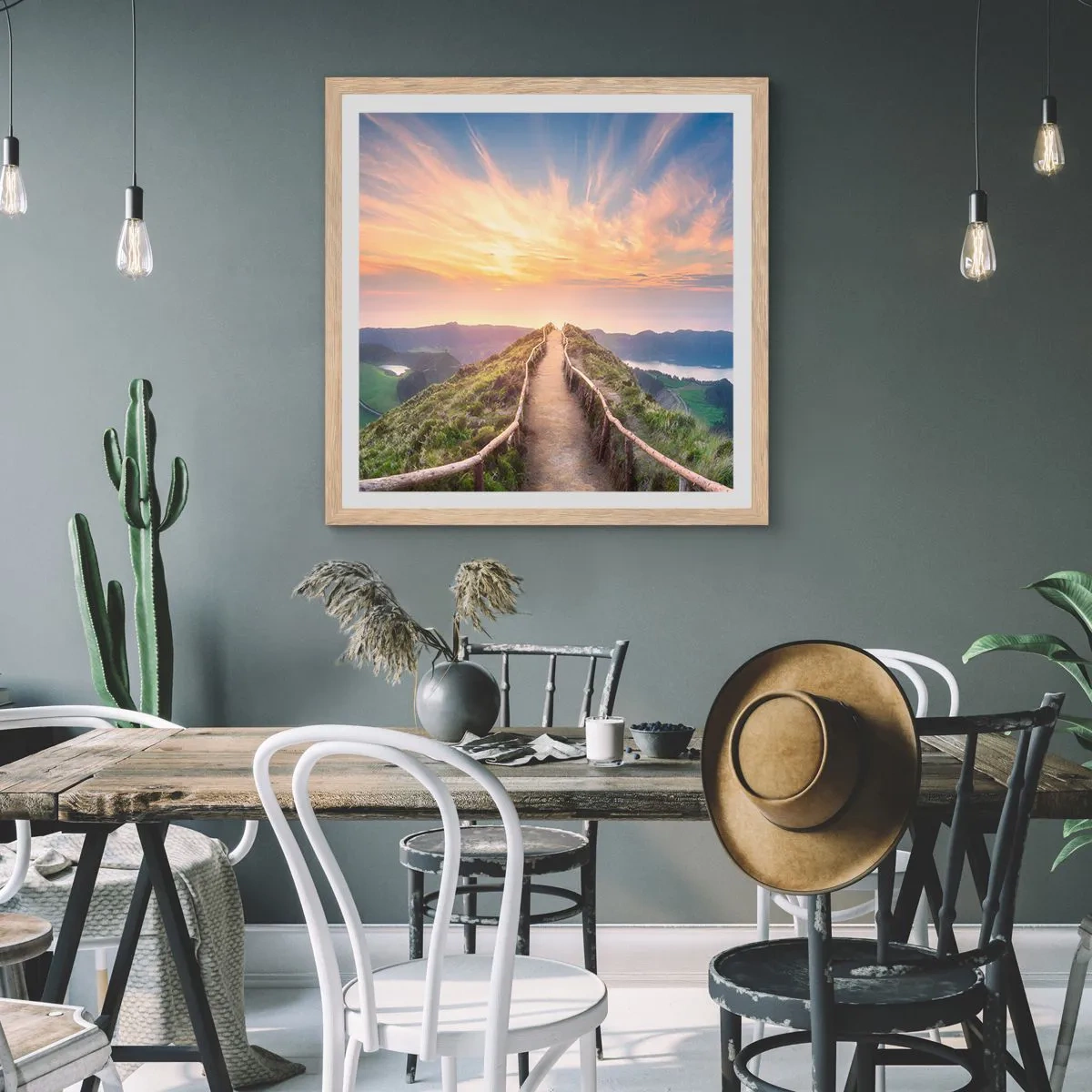 Affiche dans un chêne clair - Poster - Proche du ciel - 30x30 cm