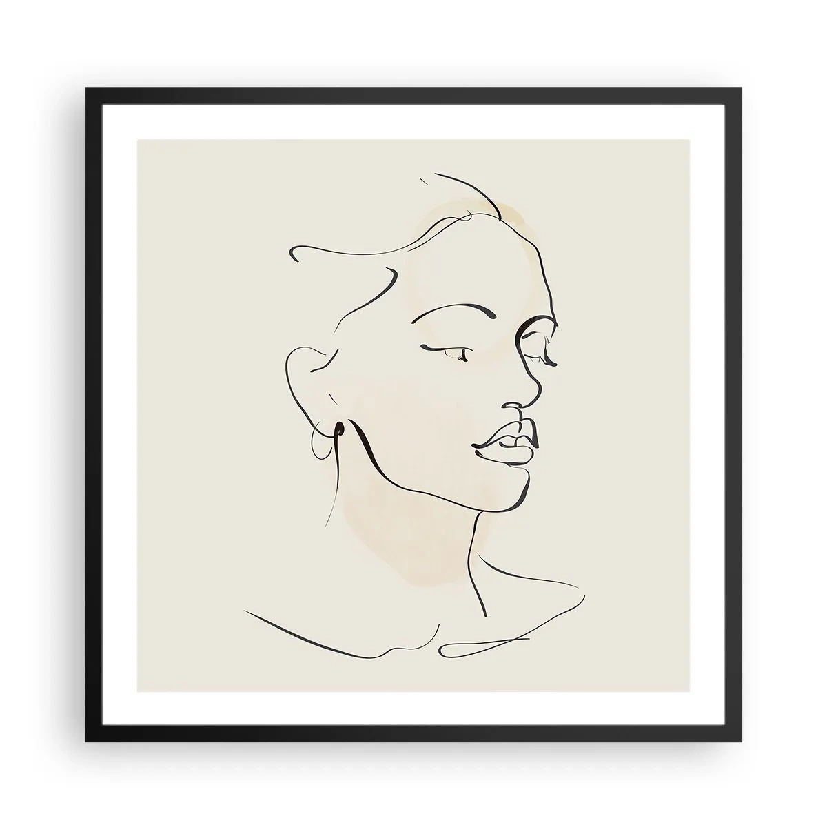 Affiche dans un cadre noir - Poster - Une ligne certaine - 60x60 cm