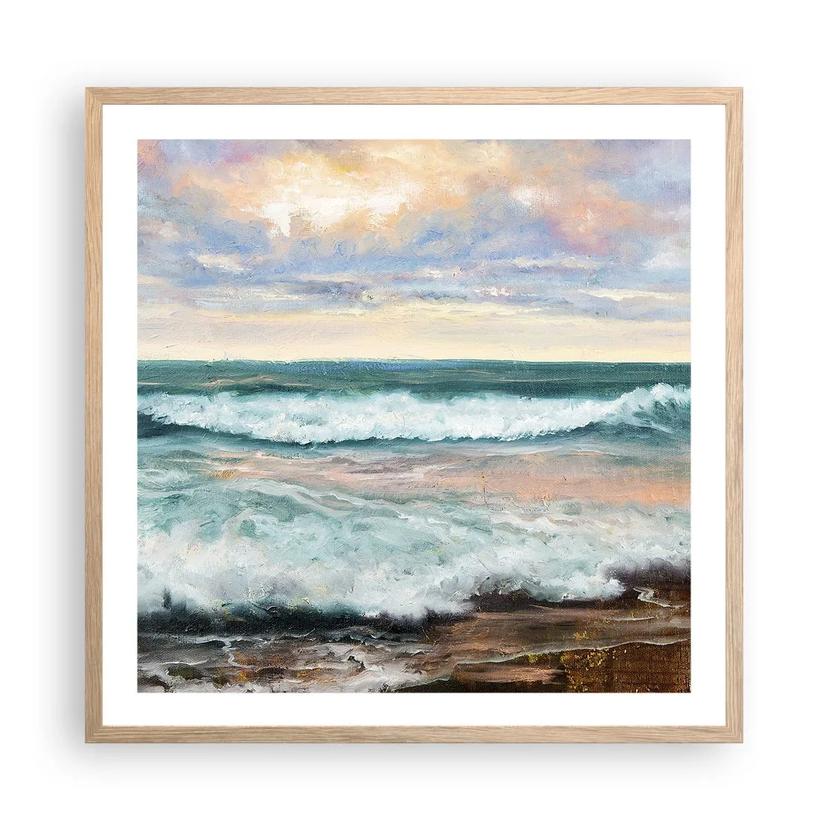 Affiche dans un chêne clair - Poster - Ici tu adouciras ton âme - 60x60 cm