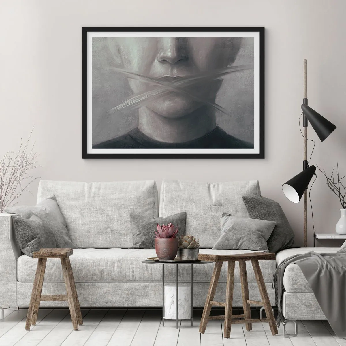 Affiche dans un cadre noir - Poster - Sans mot - 40x30 cm