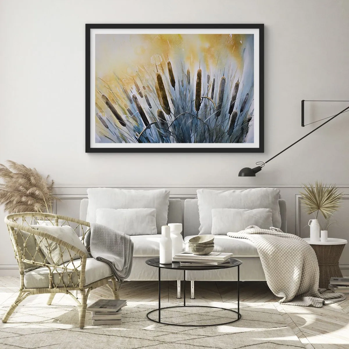 Affiche dans un cadre noir - Poster - Fraicheur de l'eau, chaleur du soleil - 40x30 cm