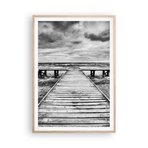 Affiche dans un chêne clair - Poster - J'attends que le vent, ça le chassera... - 70x100 cm