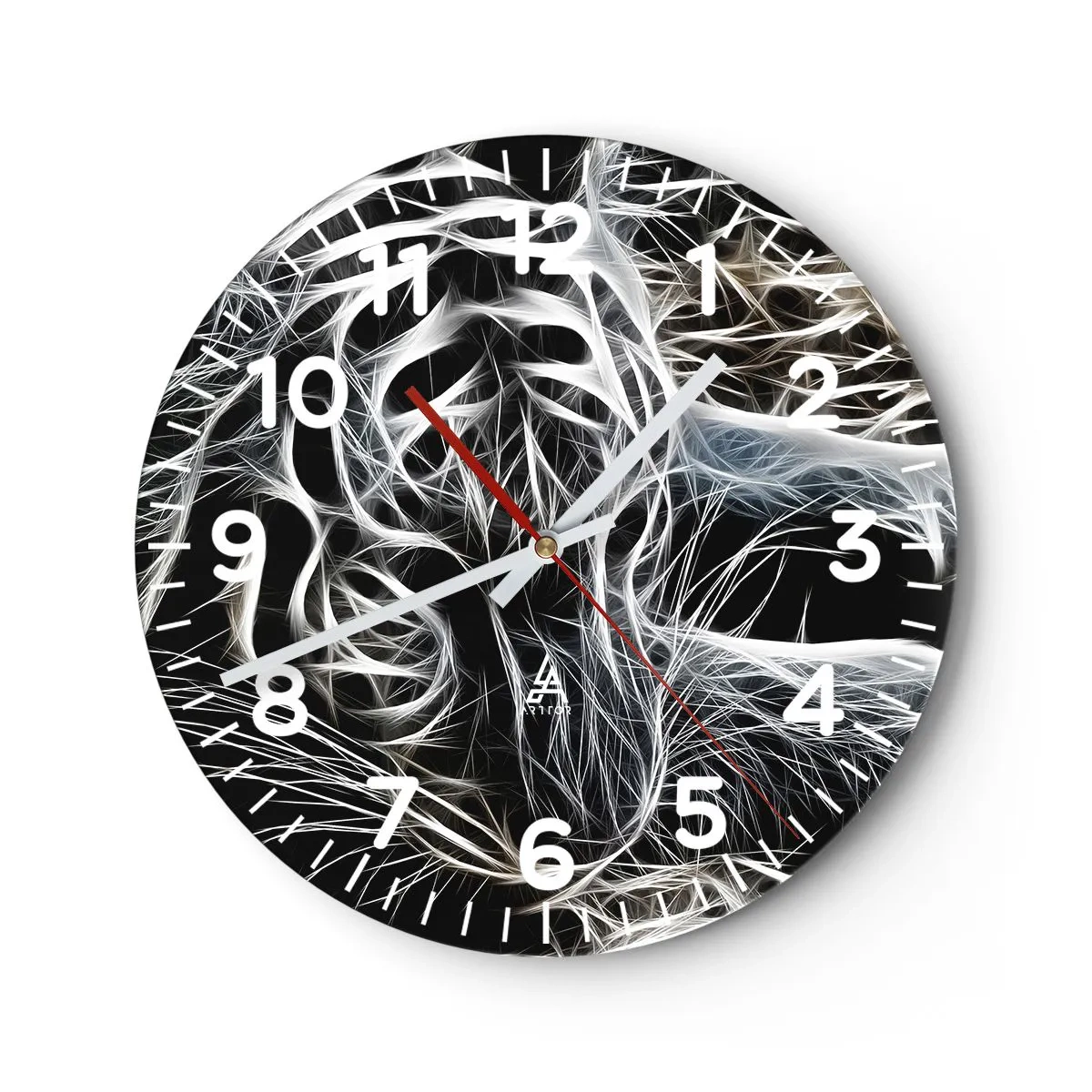 Horloge murale - Pendule murale - Une étude de la légèreté du chat - 40x40 cm