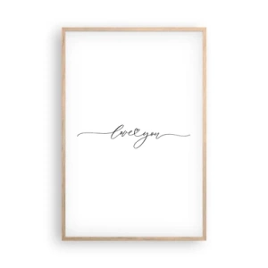 Affiche dans un chêne clair - Poster - Noir sur blanc - 61x91 cm