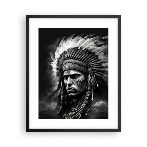 Affiche dans un cadre noir - Poster - Un leader et un guerrier - 40x50 cm