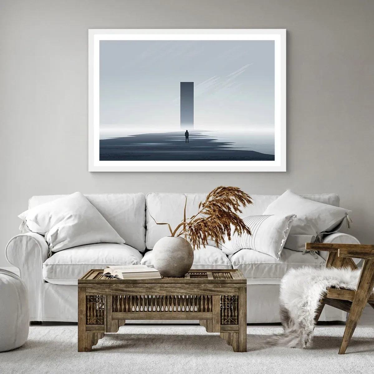 Affiche dans un cadre blanc - Poster - Opportunité ou menace ? - 100x70 cm