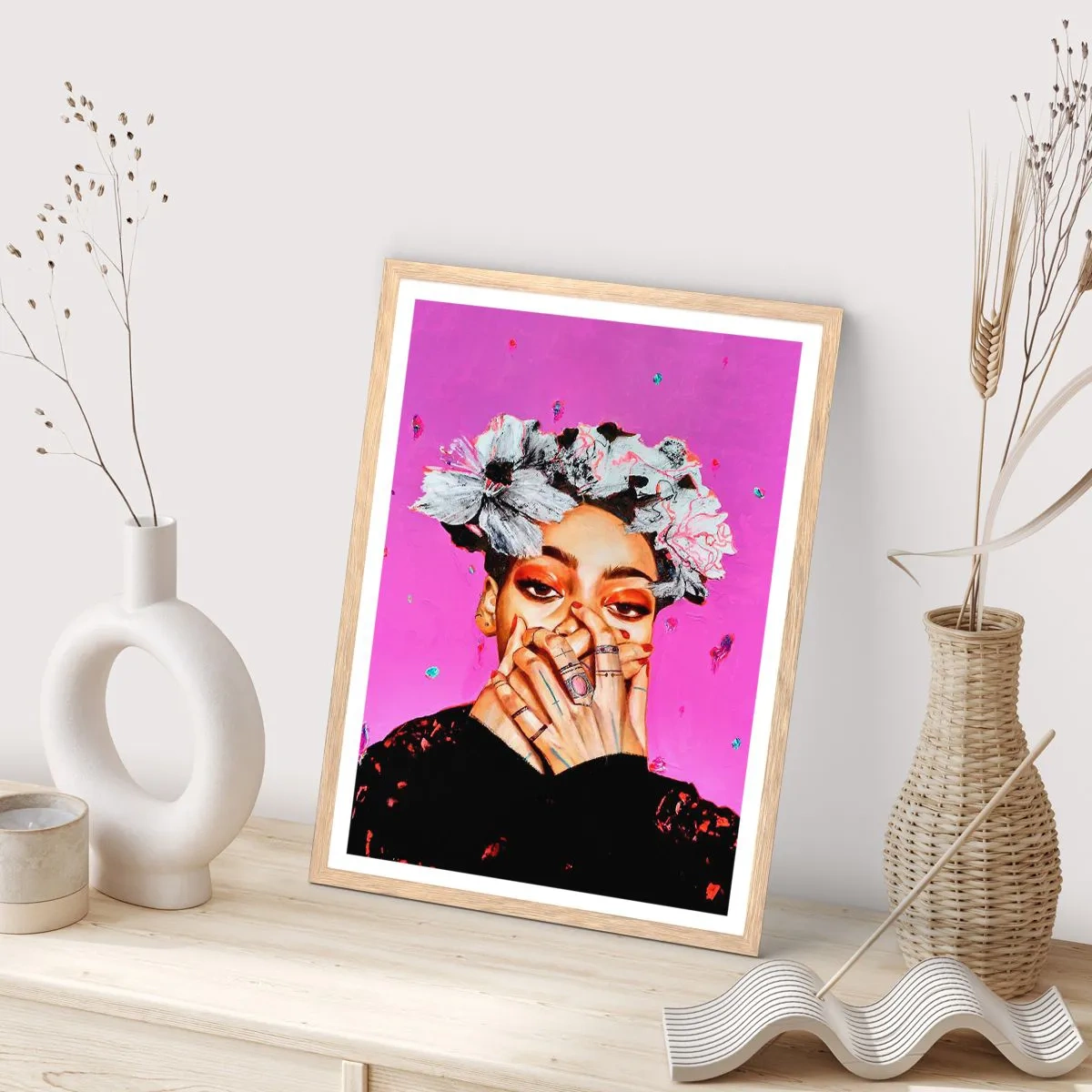 Affiche dans un chêne clair - Poster - Un peu fou - 50x70 cm