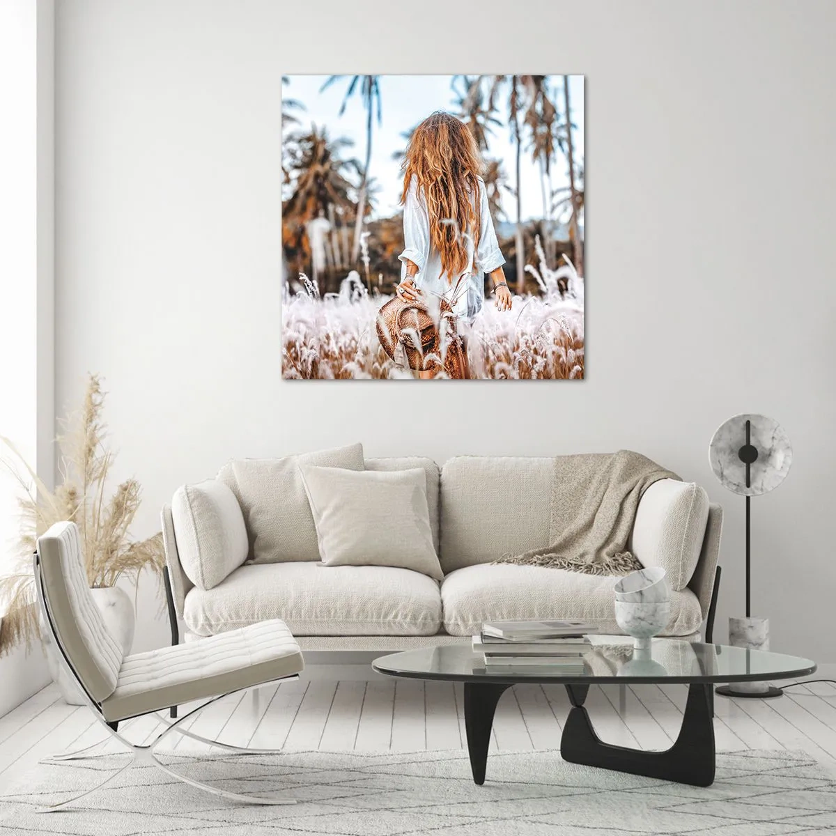 Impression sur verre - Image sur verre - Né de peluches d'herbe - 50x50 cm