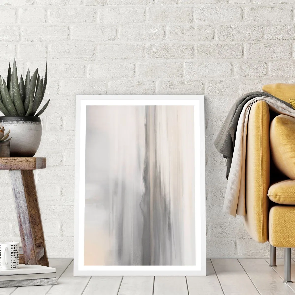 Affiche dans un cadre blanc - Poster - Distance réfléchie - 50x70 cm