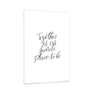 Impression sur verre - Image sur verre - Inscription typographique dans un style élégant sur fond blanc - 80x120cm - Vous aussi vous le sentez? - Décoration murale moderne pour le salon et la chambre ARTTOR